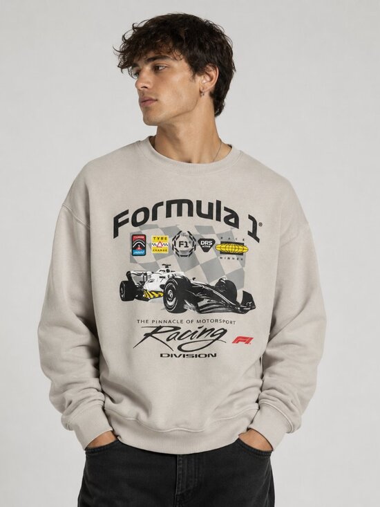 Formula 1 Other - Men's Formula 1 Racing Crewneck Pullover Sweatshirt - Gray - Sizes SM to XXL